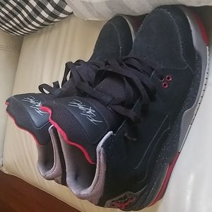 Jordan black and white sneakers.